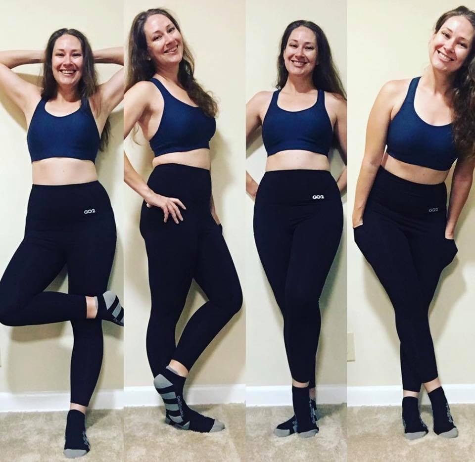 Women's Compression Leggings | High Waist Tummy Control, Smartphone Pockets, Black Full Length Yoga Pants