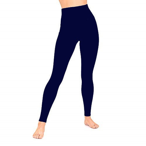 Shop Go2 Compression Leggings High Waist Tummy Control Smartphone Pockets Navy Blue Full Length Yoga Pants Extra Large