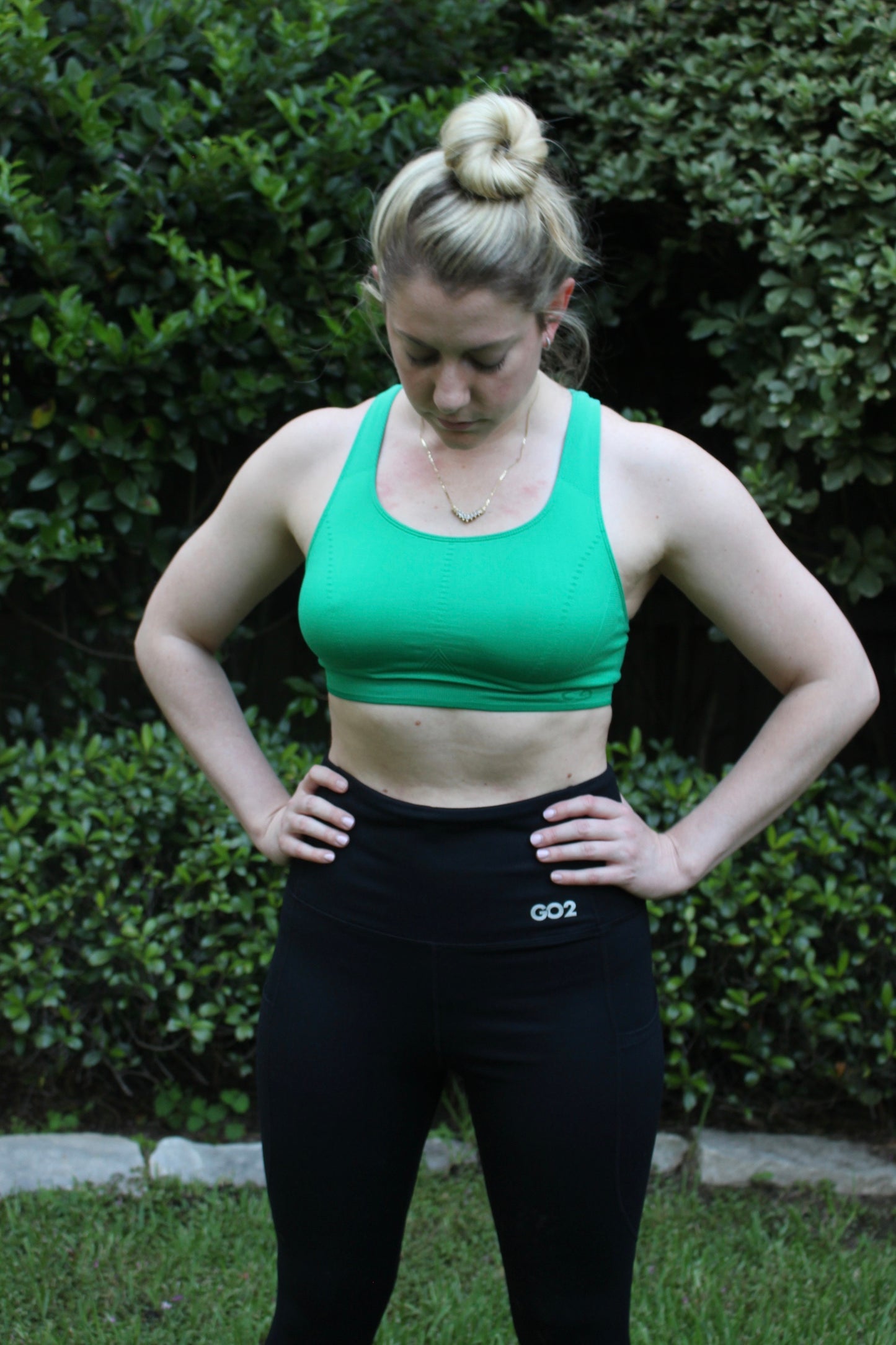 GO2 Compression Leggings | High Waist Tummy Control, Smartphone Pockets, Black Full Length Yoga Pants