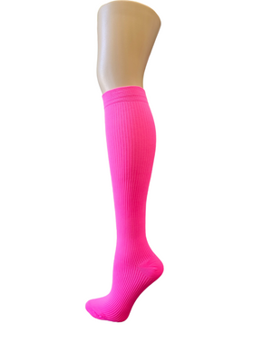 Neon Pink Medium Compression 15-20 mmHG Compression Sock - New & Improved style