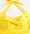 Front Ruched Slimming Swimsuit One-Piece Yellow