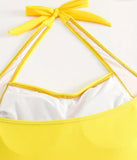 Front Ruched Slimming Swimsuit One-Piece Yellow