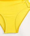 Front Ruched Slimming Swimsuit One-Piece Yellow