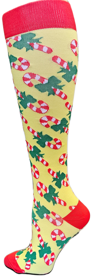 Holiday Compression Socks Unisex | Yellow Candy