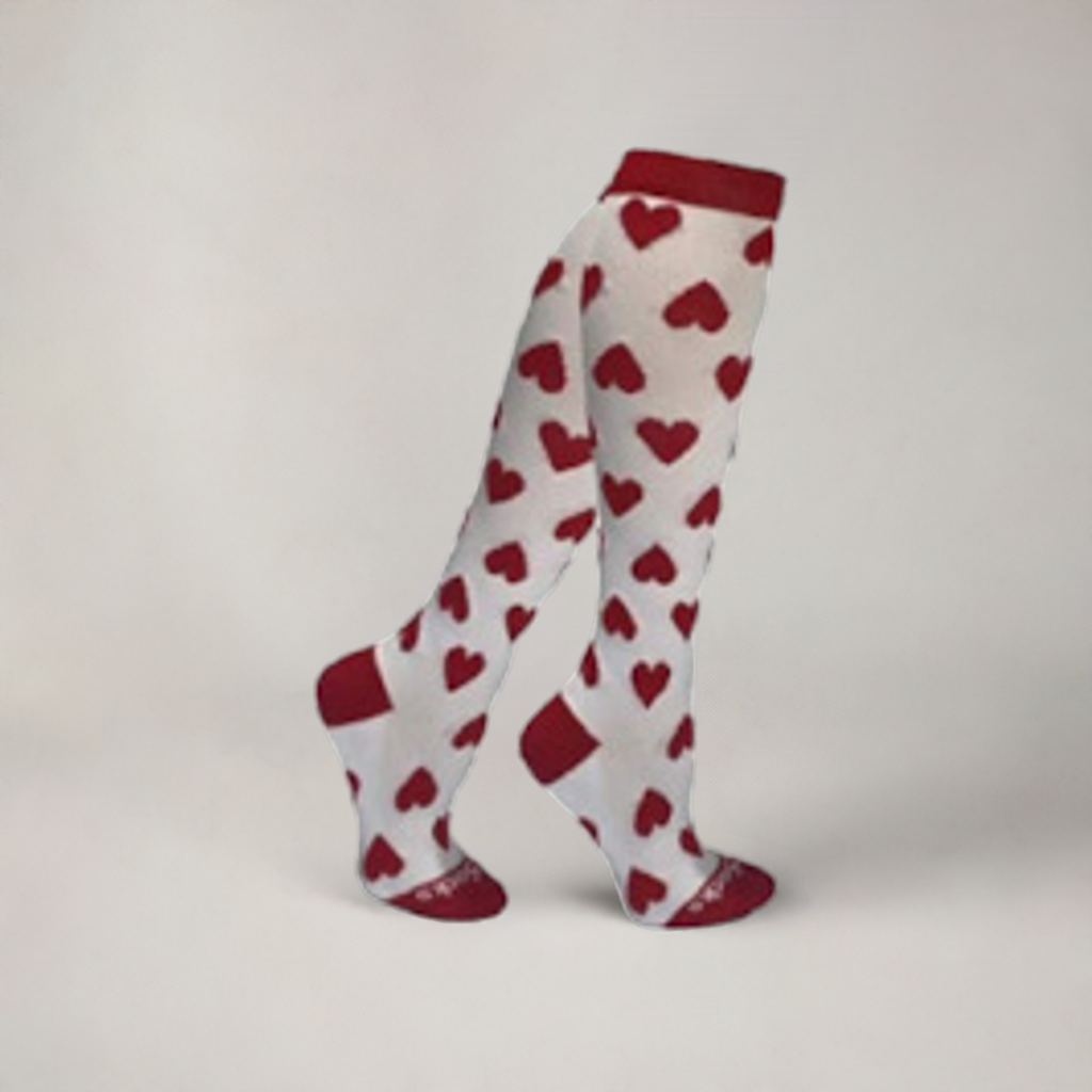 Holiday Compression Socks Unisex | Red Hearts