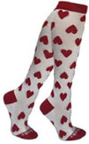 Holiday Compression Socks Unisex | Red Hearts