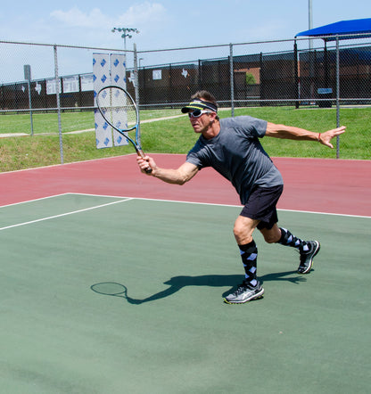 Compression Socks Unisex | Medium Compression | Black and White Argyle Elite