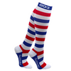 Holiday Compression Socks Unisex | Red, White, and Blue Stripe