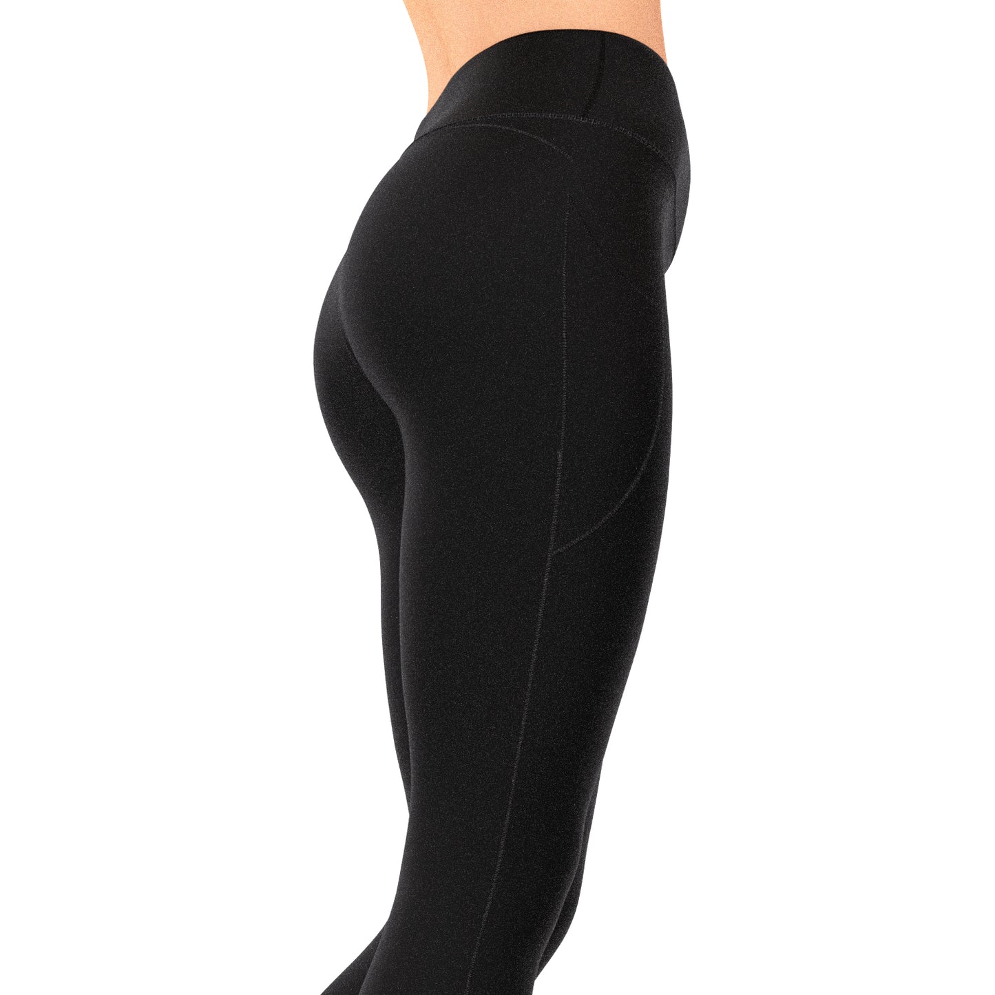 Women's Compression Leggings | High Waist Tummy Control, Smartphone Pockets, Black Full Length Yoga Pants