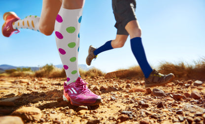 Compression Socks Unisex | Medium Compression | Multi-Color Polka Dots Elite